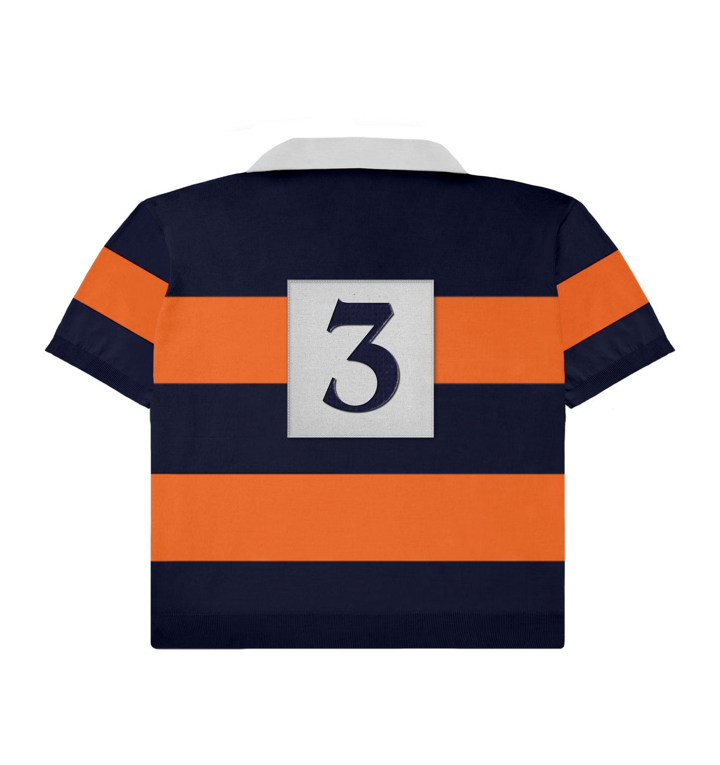 SHORTSLEEVE KNITTED RUGBY- Orange/Navy