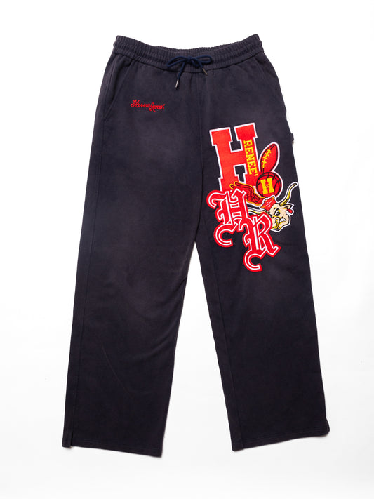 “TEAM SPIRIT” Relaxed Sweatpants- Navy