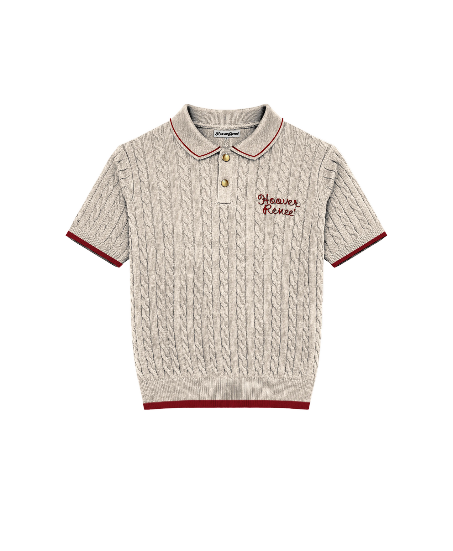 CABLE KNIT POLO- Cream – Hoover Renee' Clothiers