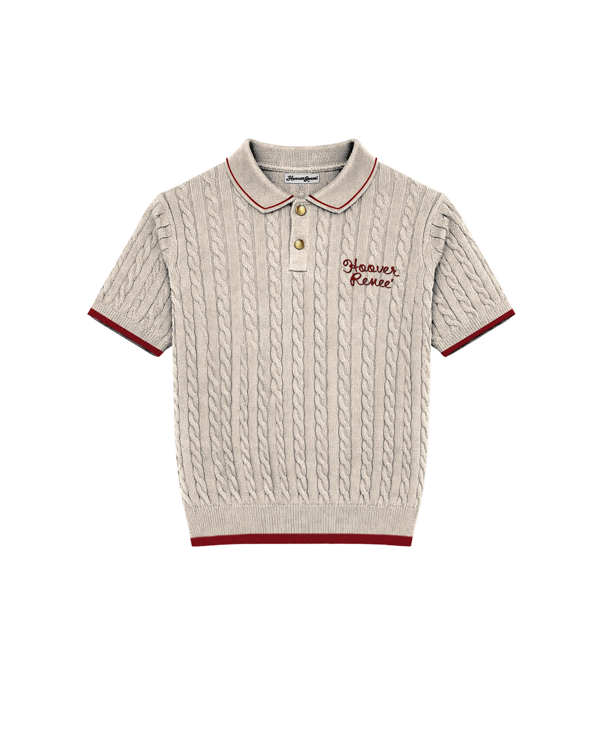 CABLE KNIT POLO- Cream – Hoover Renee' Clothiers