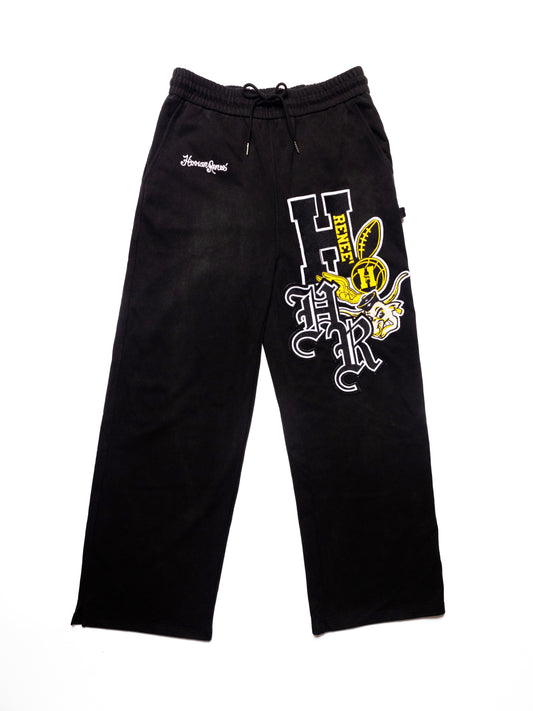 “TEAM SPIRIT” Relaxed Sweatpants- Black