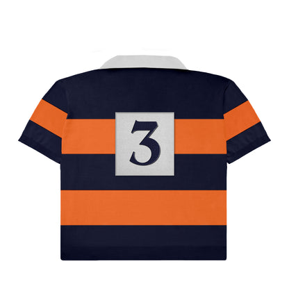 SHORTSLEEVE KNITTED RUGBY- Orange/Navy