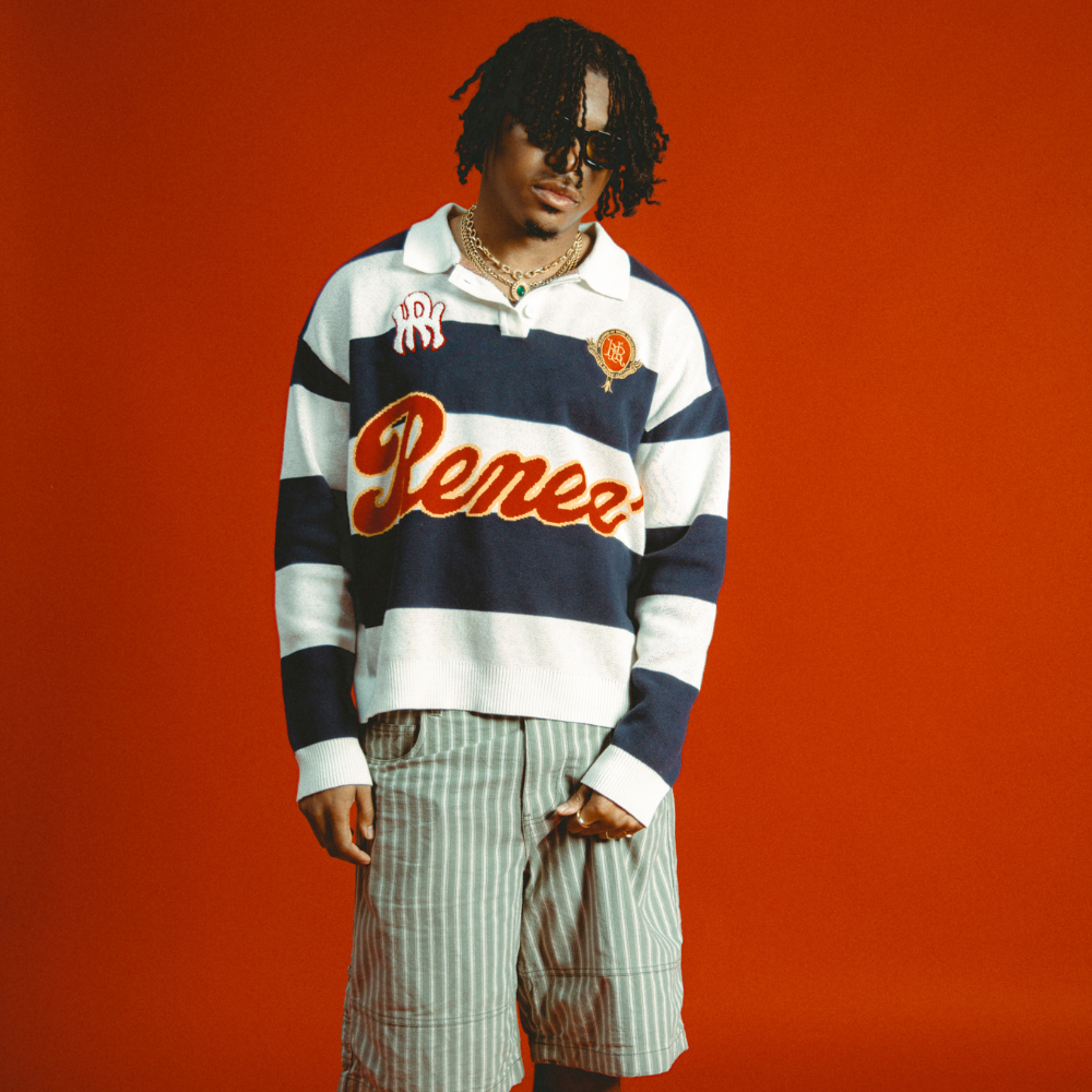 KNITTED RUGBY - Navy/White